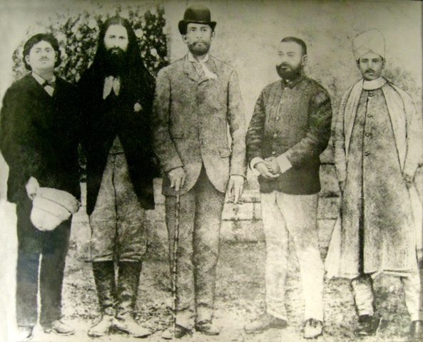 Malaviyaji, A.O.Hume, Weddenburn and Raja Rampal Singh at Congress Session, 1886.