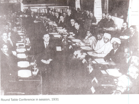 Malaviyaji, Gandhiji and Sarojini Naidu attending Round Table Conference in London, 1931.